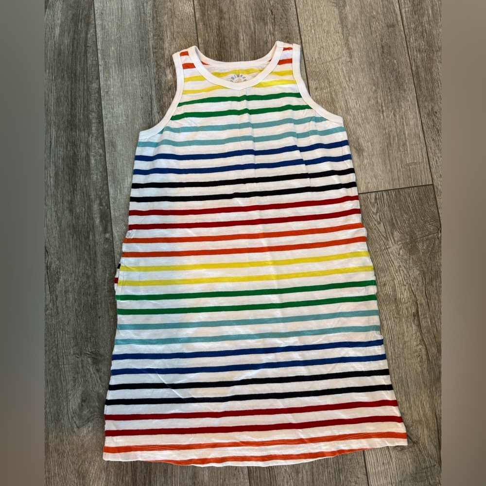 Primary 10 Rainbow Stripe Tank Dress - Multicolor